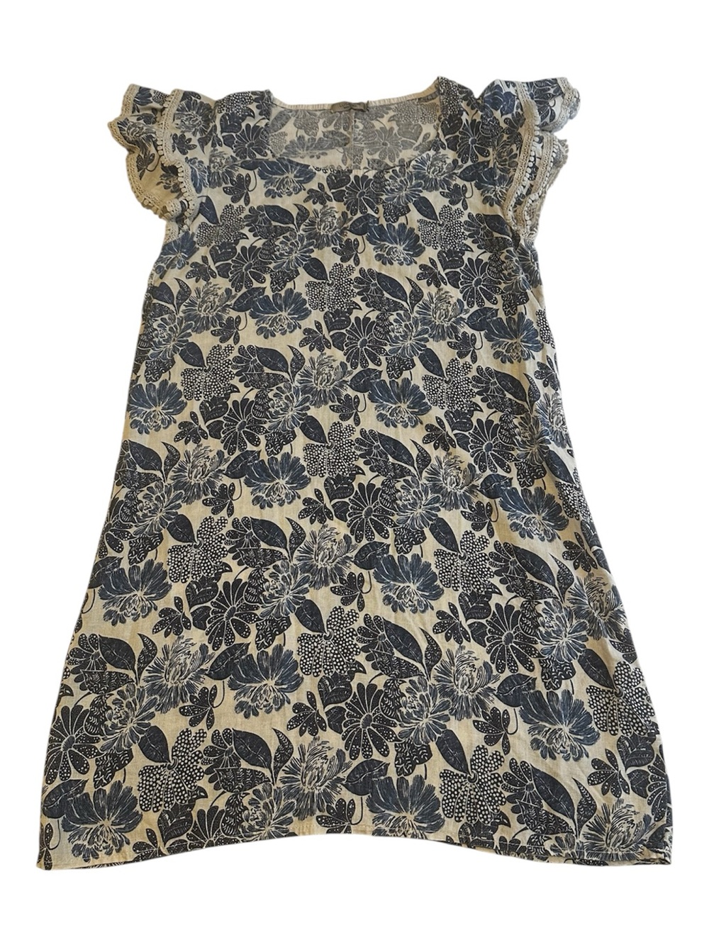 Anthropologie Luisa Perla Made in Italy Linen  Shift Dress  Size S